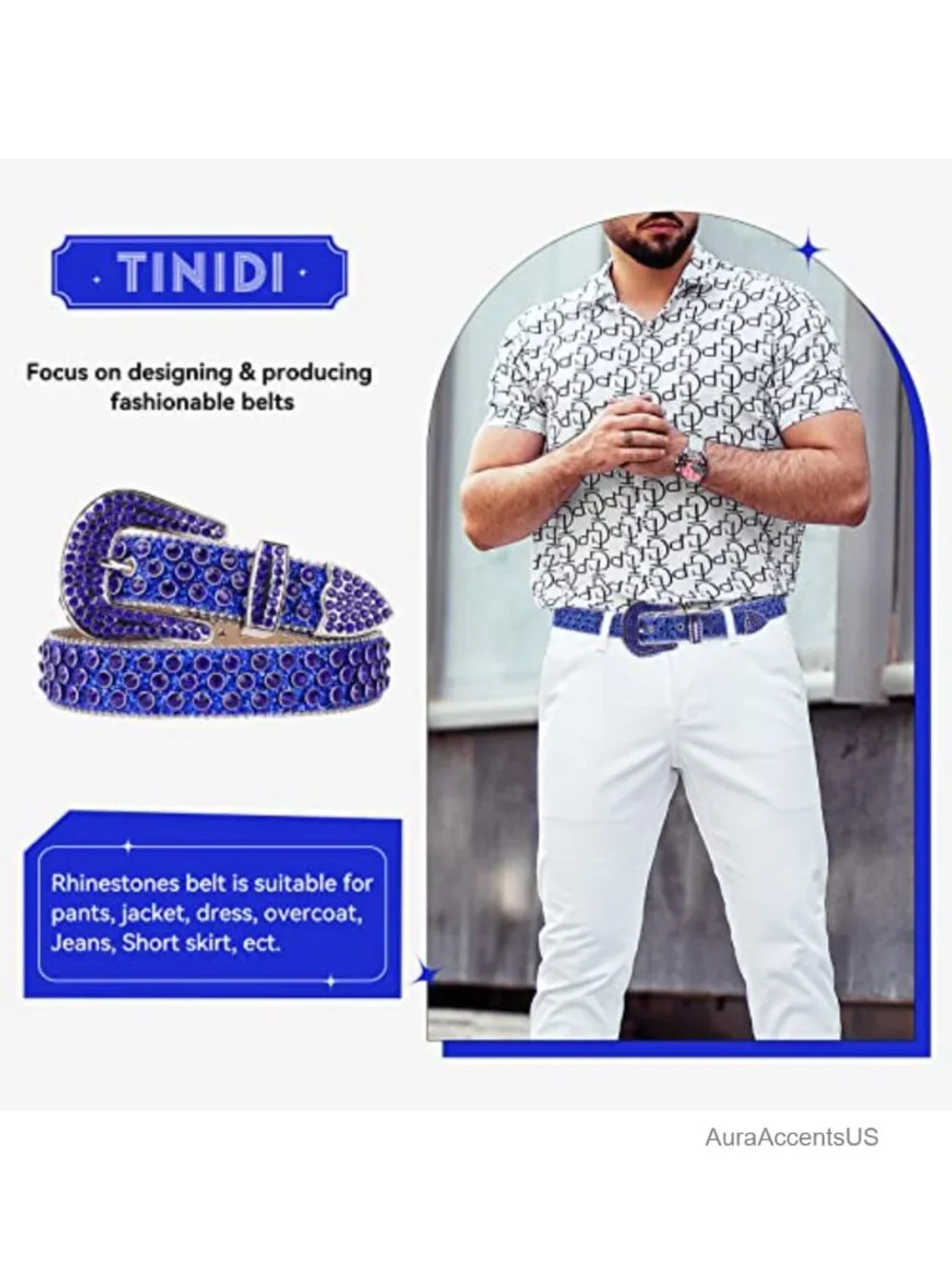 Rhinestone Western Belt Men Women Bling Crystal Diamond Studded Belts